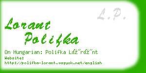 lorant polifka business card